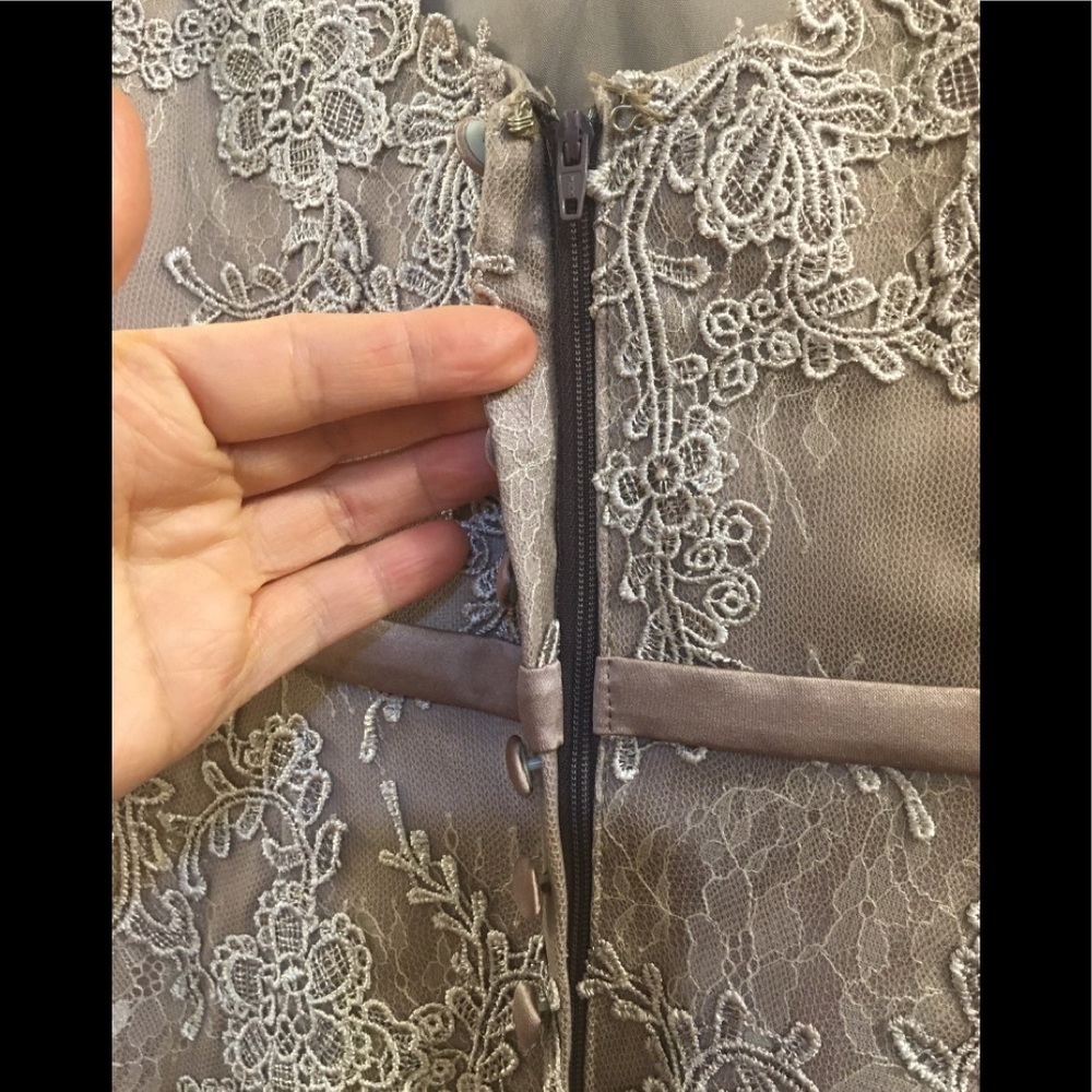 Hebeos Sheath Spaghetti Lace Tulle Prom Gown - Picture 10 of 16